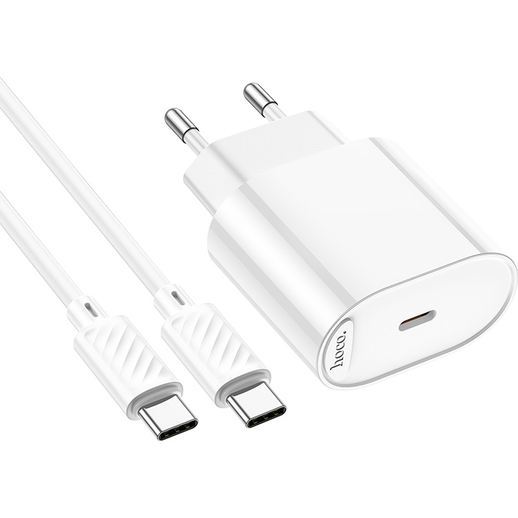 Зарядное устройство HOCO C109A Fighter 1xUSB-C, PD20W White w/Type-C cable (6942007656672)
