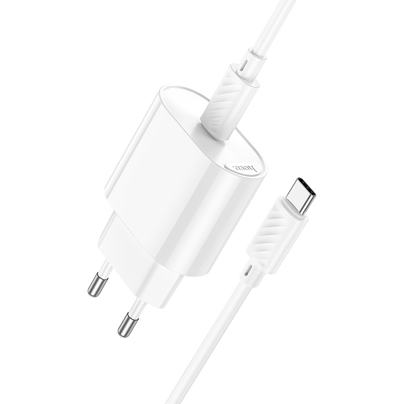 Зарядное устройство HOCO C109A Fighter 1xUSB-C, PD20W White w/Type-C cable (6942007656672)