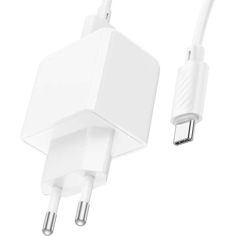 Зарядное устройство HOCO CS11A Ocean 1xUSB-A, 2.1A White w/Type-C cable (6942007603614)