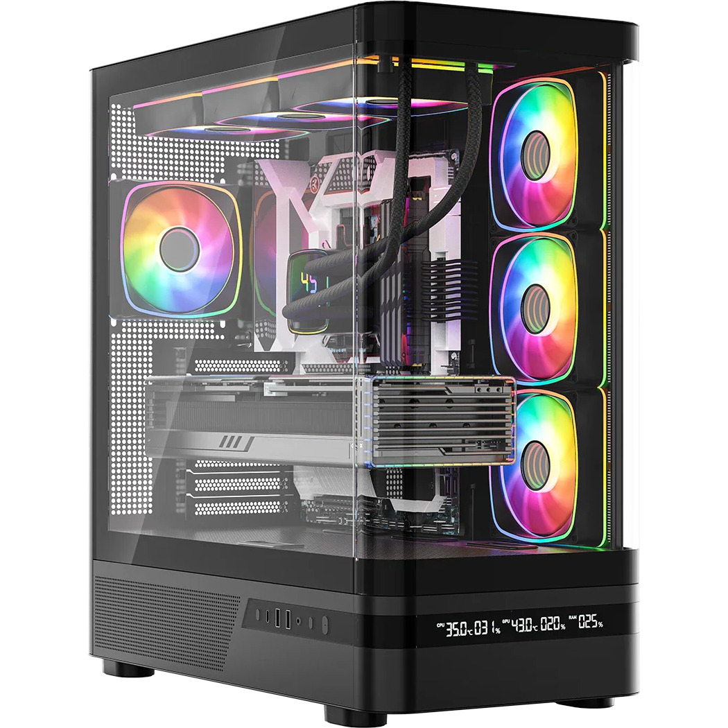 Корпус MODECOM Volcano AQ200 ARGB Midi Black (MC-A-AQ200-4FA-B)