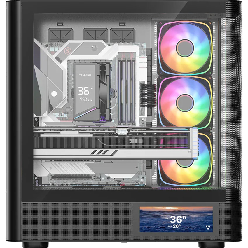 Корпус MODECOM Volcano AQ400 ARGB Midi Black (MC-A-AQ400-4FA-B)