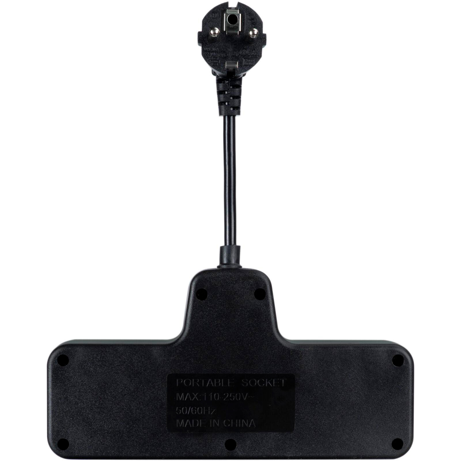 Мережевий фільтр-розетка XOKO SPW-3-2-1 Black, 3 розетки, 1xUSB-C, 2xUSB