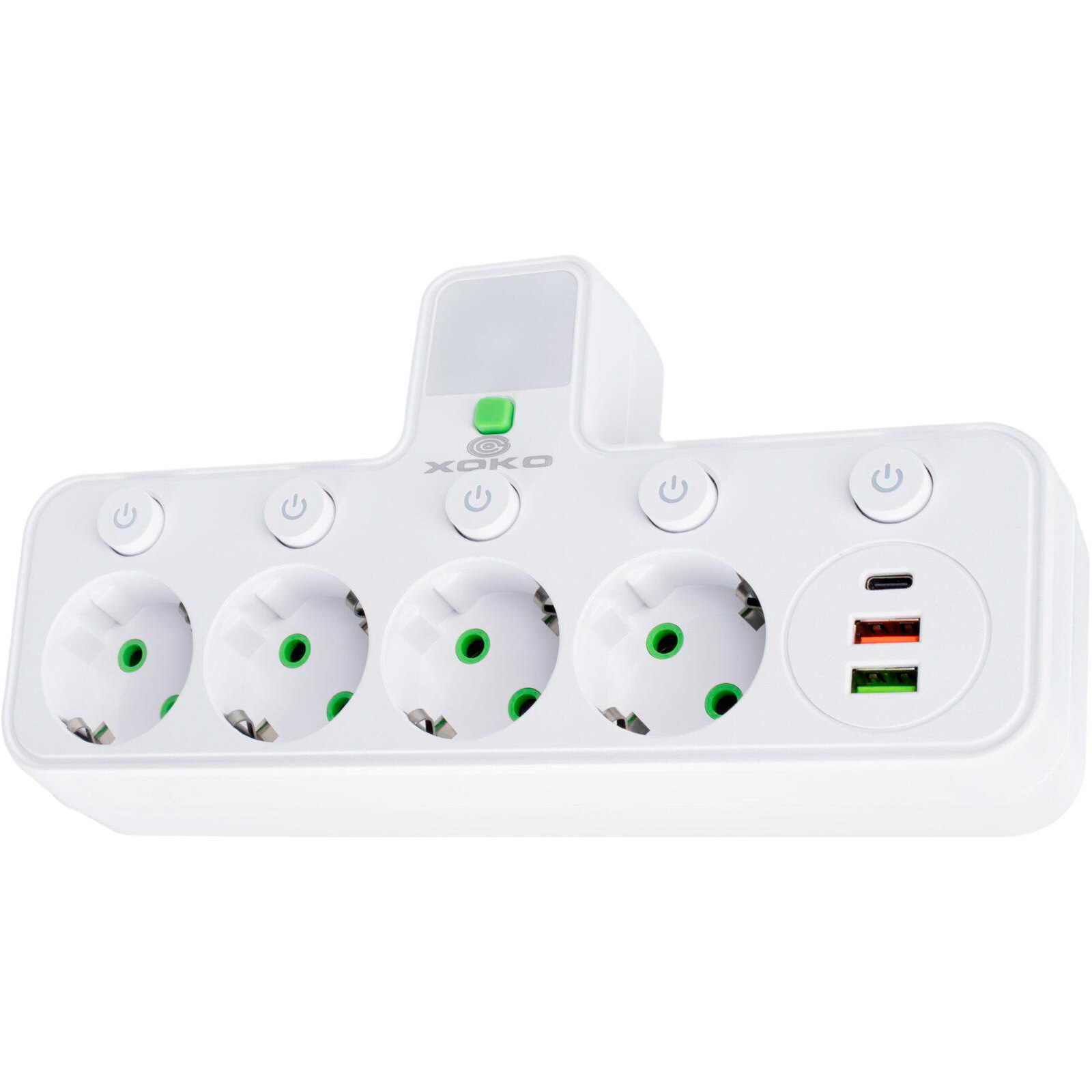 Мережевий фільтр-розетка XOKO SPW-4-2-1 White, 4 розетки, 1xUSB-C, 2xUSB