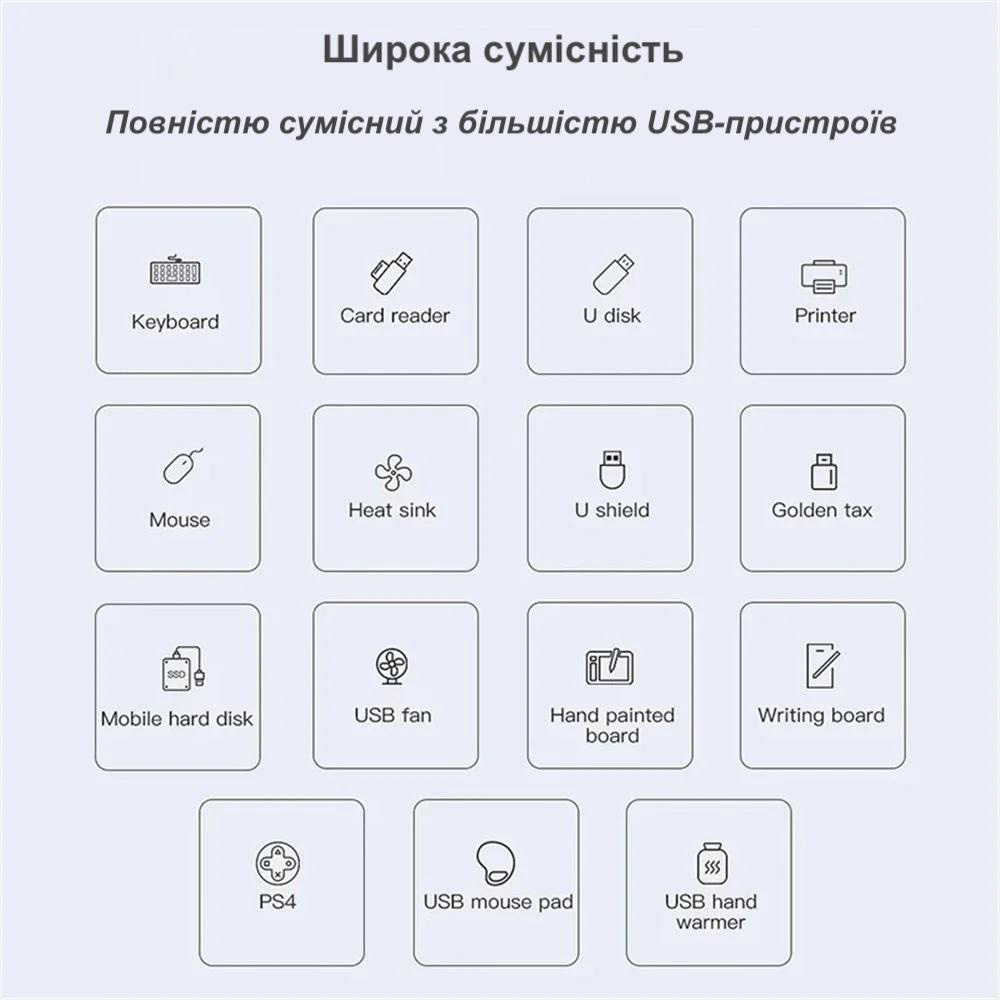 USB-хаб XOKO AC-404 USB-C to 1xUSB3.0, 3xUSB2.0