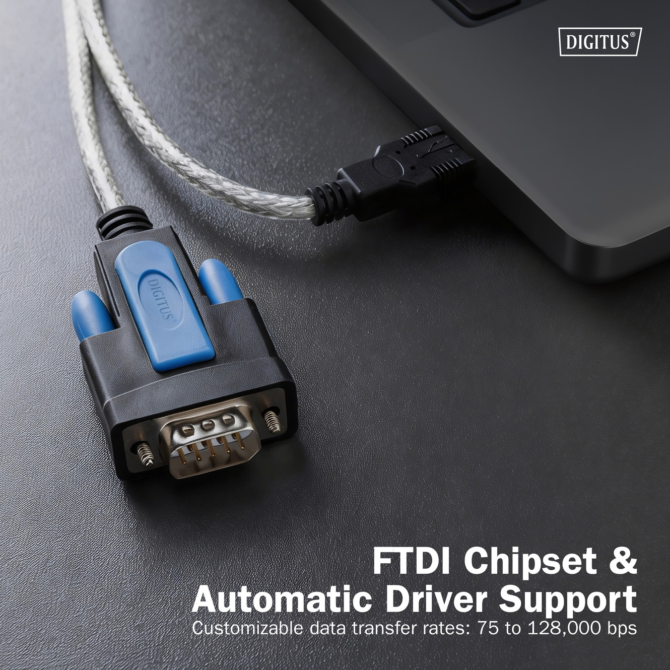 Кабель DIGITUS USB - COM, chip FT232RNL 1.8м (DA-70170)