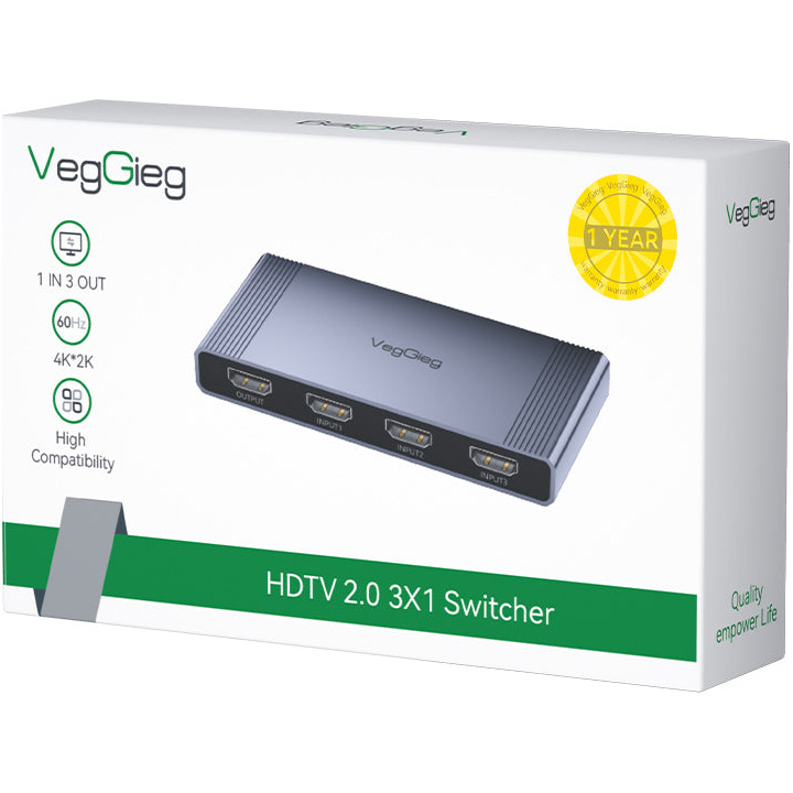 HDMI свитч 3 to 1 VEGGIEG V-HD10