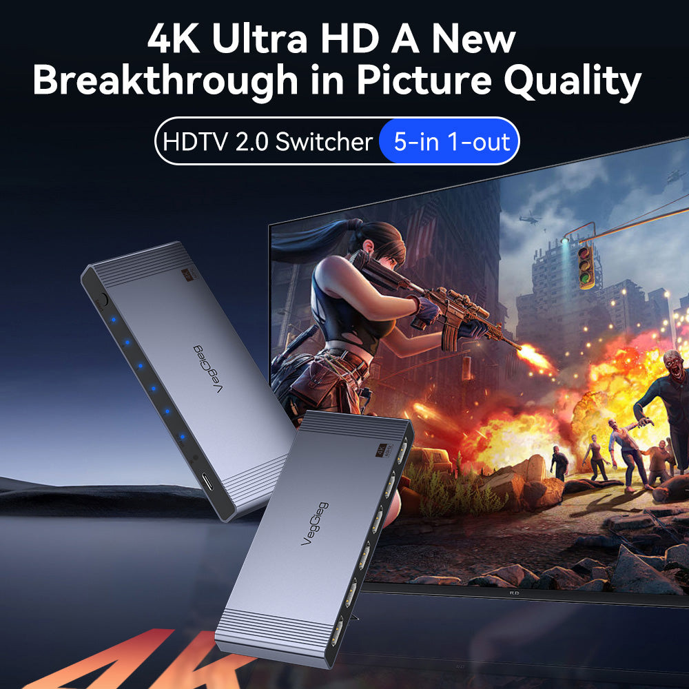 HDMI свитч 5 to 1 VEGGIEG V-HD11