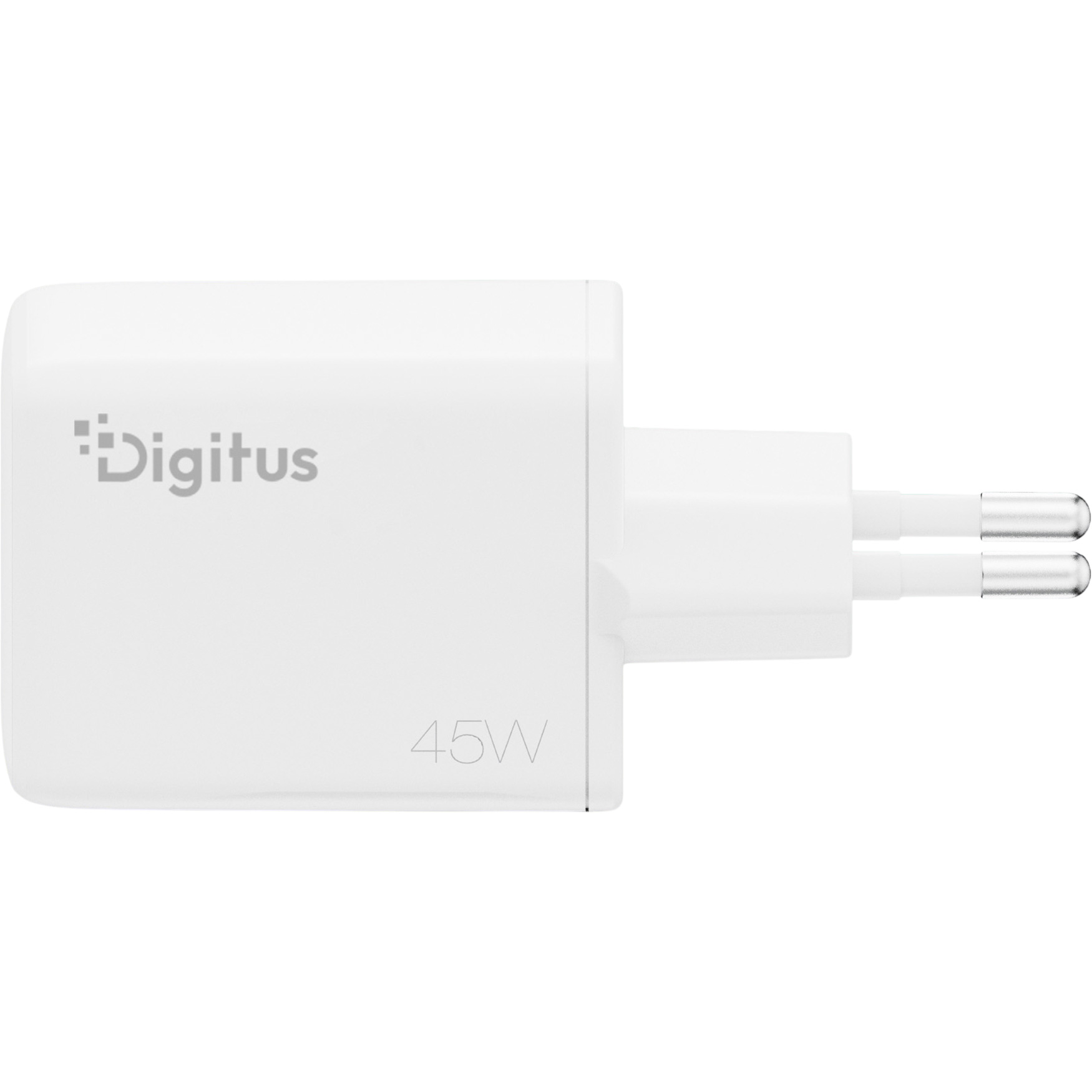 Зарядний пристрій DIGITUS GaN Charger, 1x USB-C, 1x USB-A, 45W White (DA-10302)