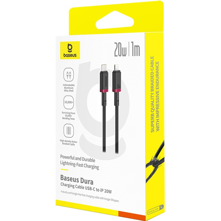 Кабель BASEUS Dura Series Fast Charging Cable USB to Lightning 1м Black/Red (P10377801U01-01)