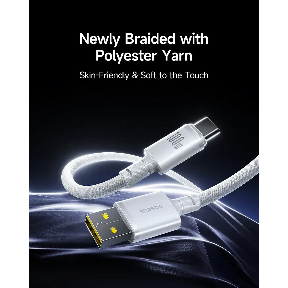 Кабель BASEUS New Braided Fast Charging Cable USB-A to Type-C 100W 1м Cosmic Black (E0426W01)