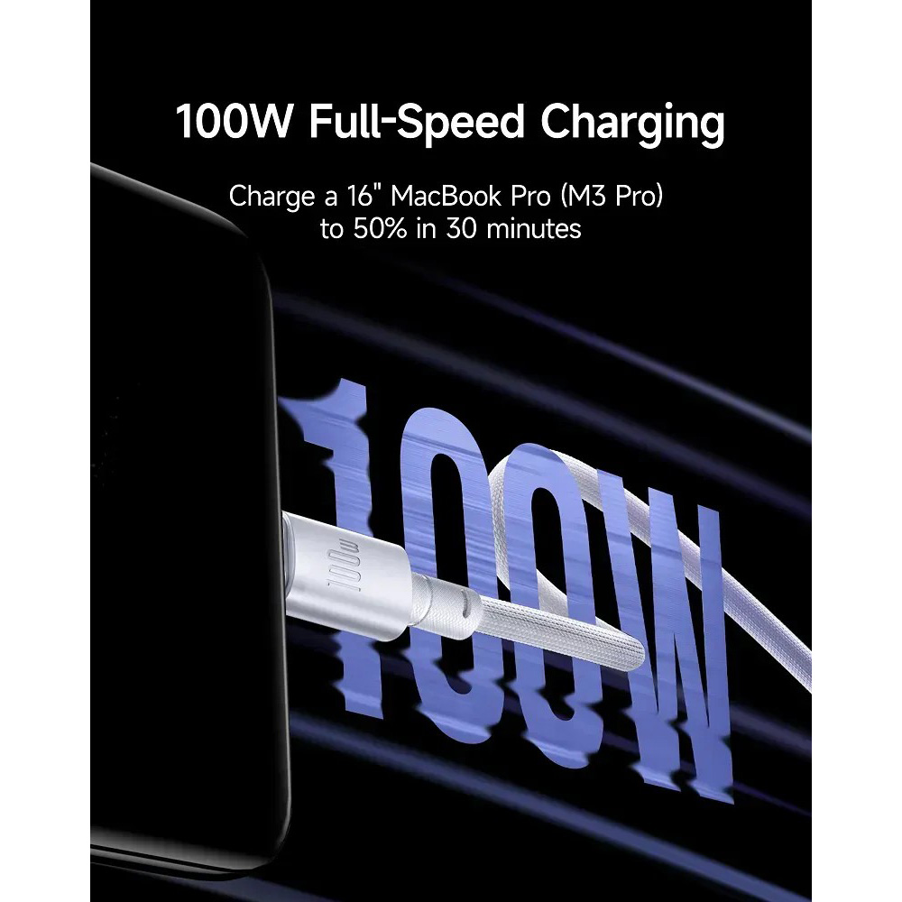 Кабель BASEUS New Braided Fast Charging Cable USB-A to Type-C 100W 1м Cosmic Black (E0426W01)