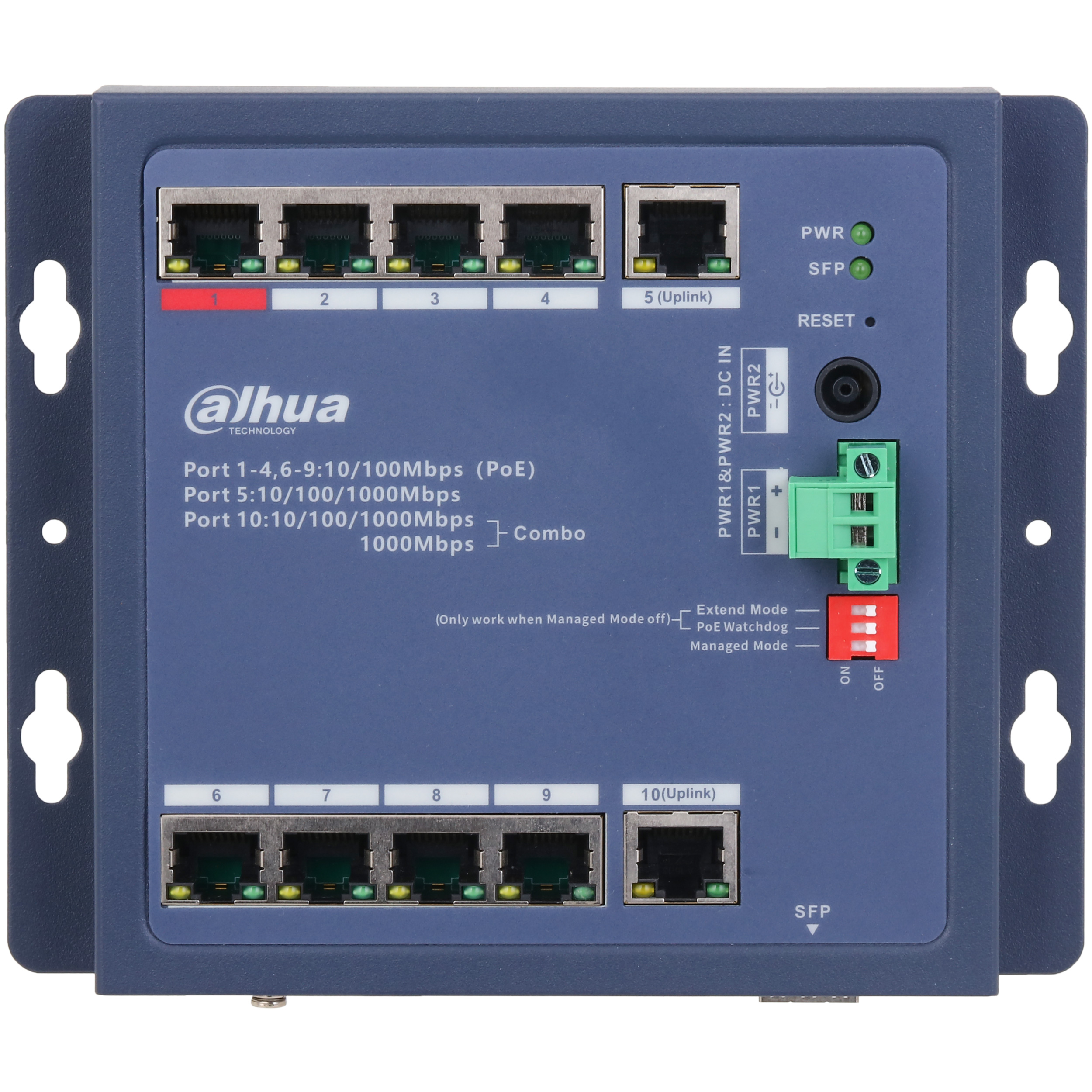 Комутатор DAHUA DH-CHS4110-8ET-90-F