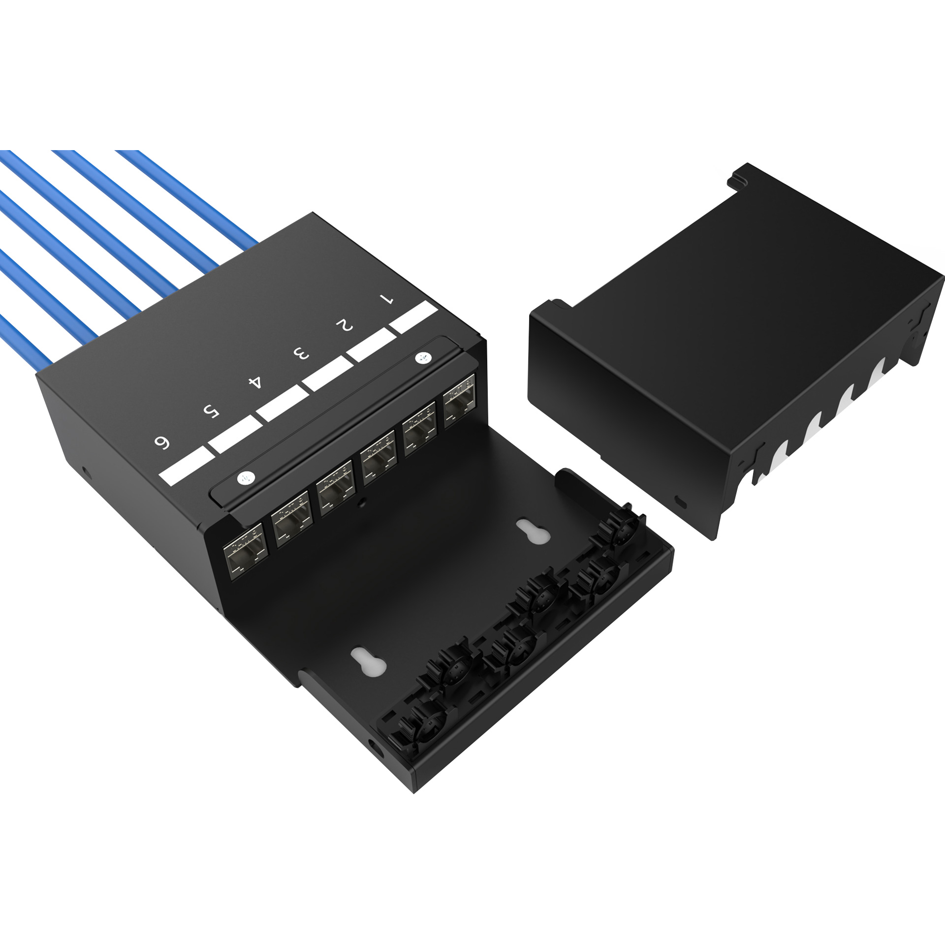 Патч-панель DIGITUS Consolidation Point Box 6-Port Keystone 6-port STP Cat.5e в сборе (DN-93708-6)