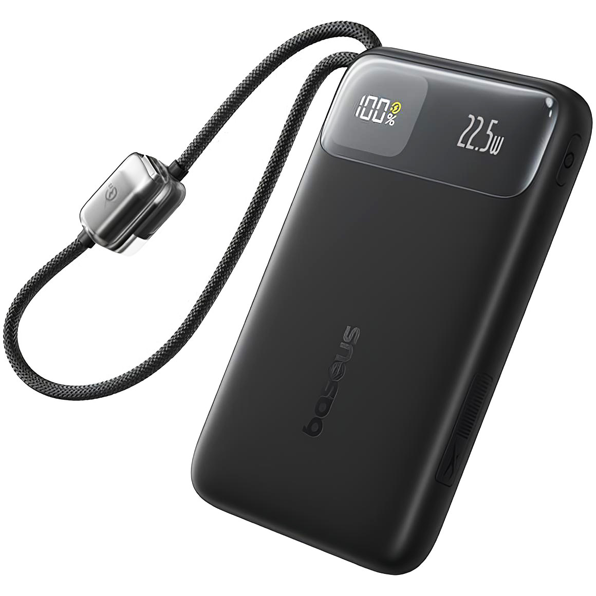 Повербанк BASEUS EnerFill FC11 Digital Display Power Bank with Dual Built-in Cables 22.5W 10000mAh Cosmic Black (E0027R04)