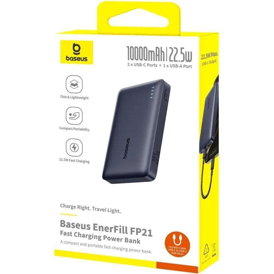 Повербанк BASEUS EnerFill FP21 Fast Charging Power Bank 22.5W 10000mAh Cosmic Black (P1008210D123-00)