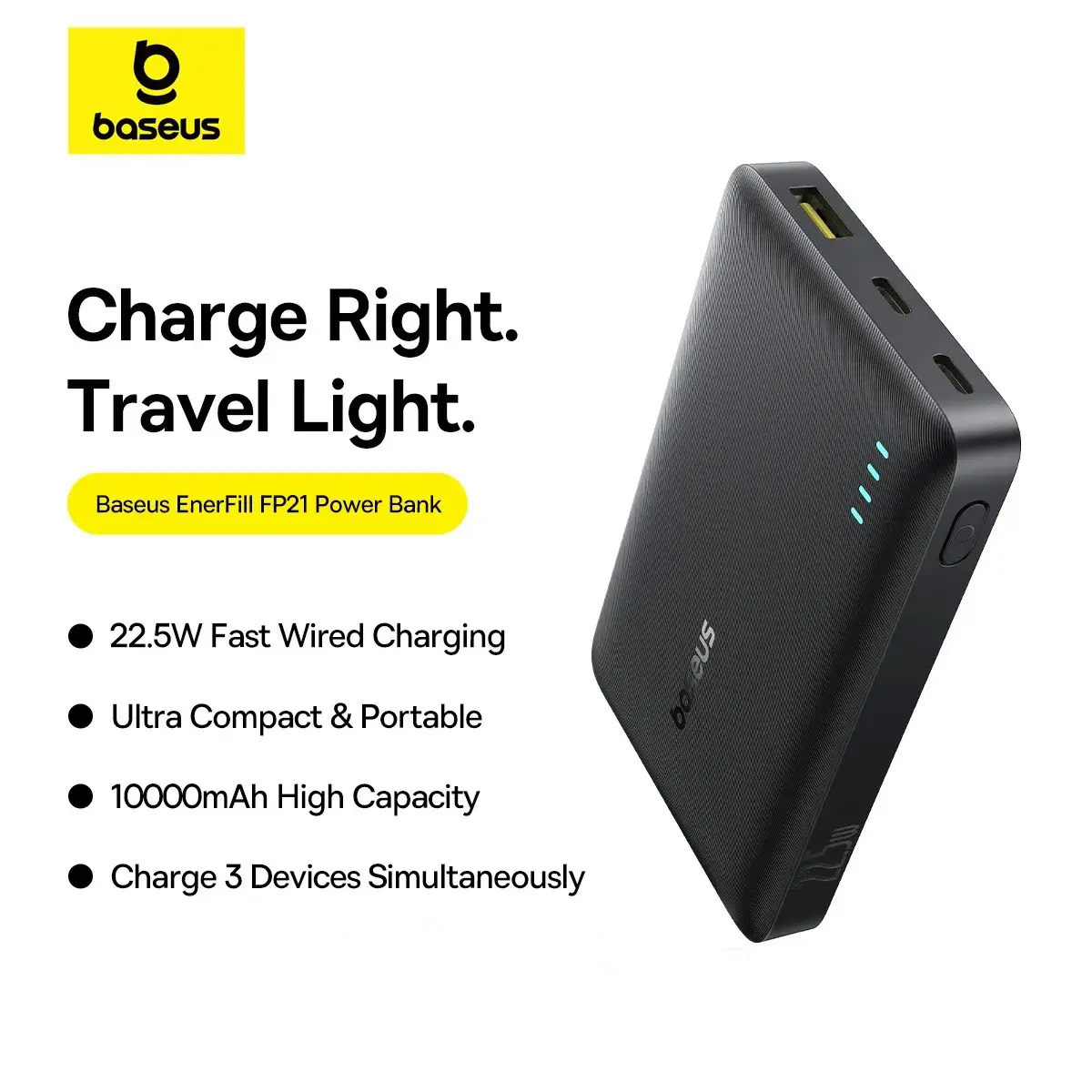 Повербанк BASEUS EnerFill FP21 Fast Charging Power Bank 22.5W 10000mAh Cosmic Black (P1008210D123-00)