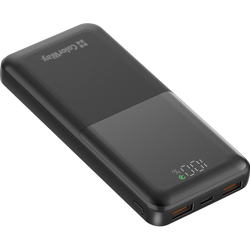 Повербанк COLORWAY 10 000 mAh LCD 22.5W 10000mAh (CW-PB100LPB3BK-PDD)