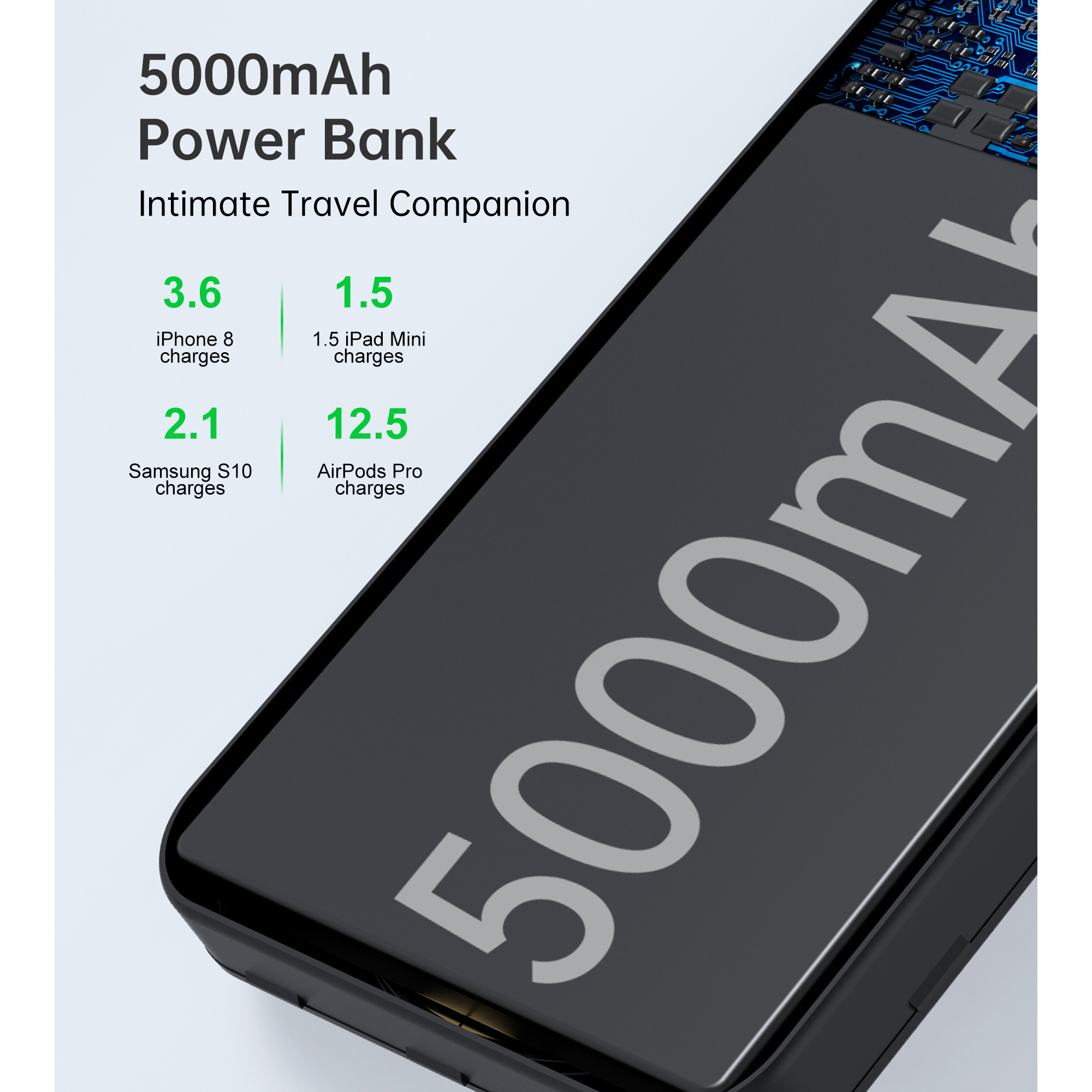 Повербанк з бездротовою зарядкою CHOETECH B709 PD3.0 Magnetic Wireless Power Bank 20W 5000mAh Black
