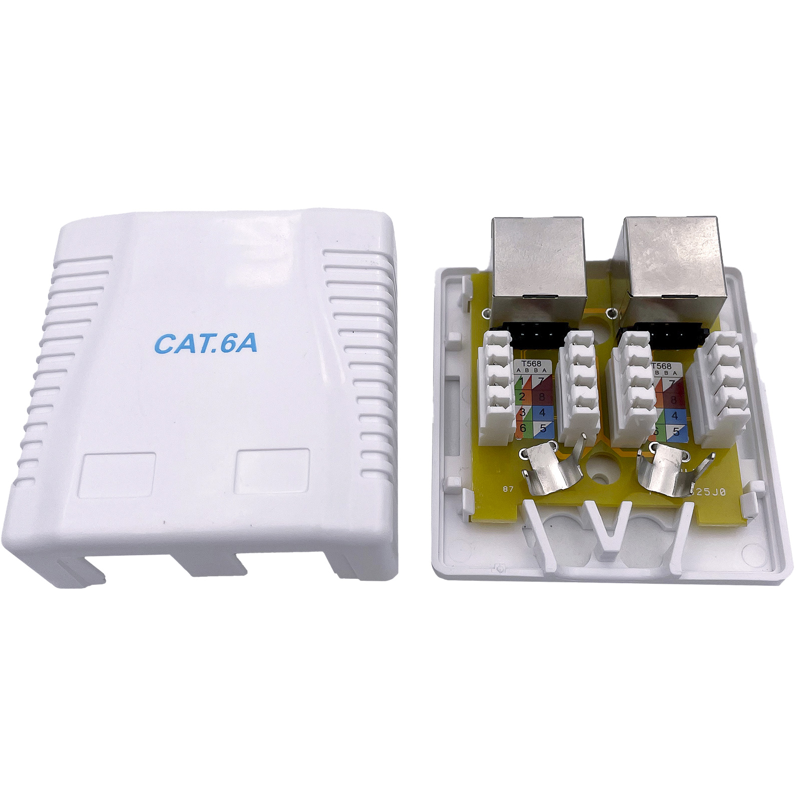 Розетка накладна CABLEXPERT 2xRJ-45 Cat.6a FTP White (NCAC-2F6A-01)