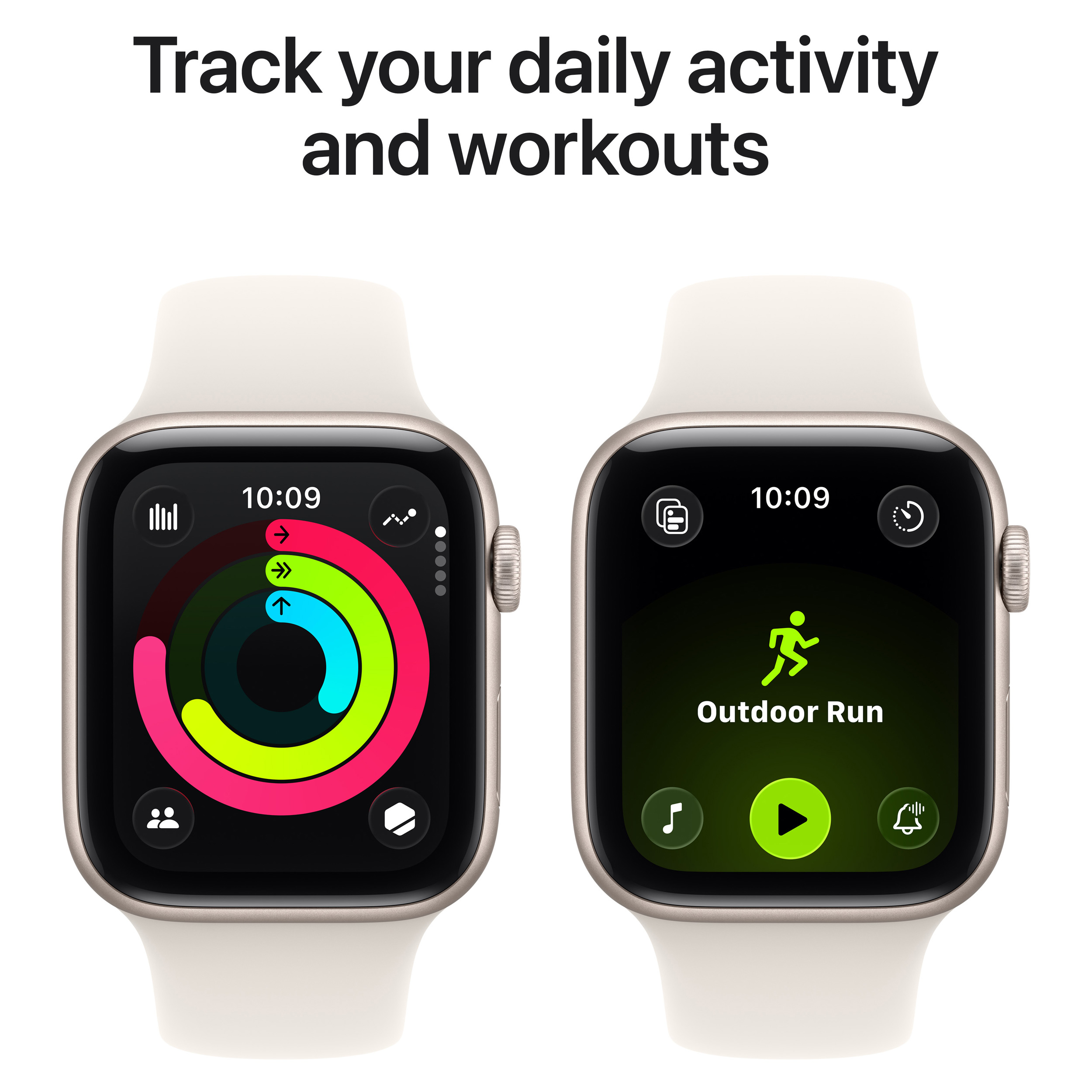 Смарт-годинник APPLE Watch SE 3 GPS + Cellular 44mm Starlight Aluminum Case with Starlight Sport Band S/M (MEPE4RK/A)