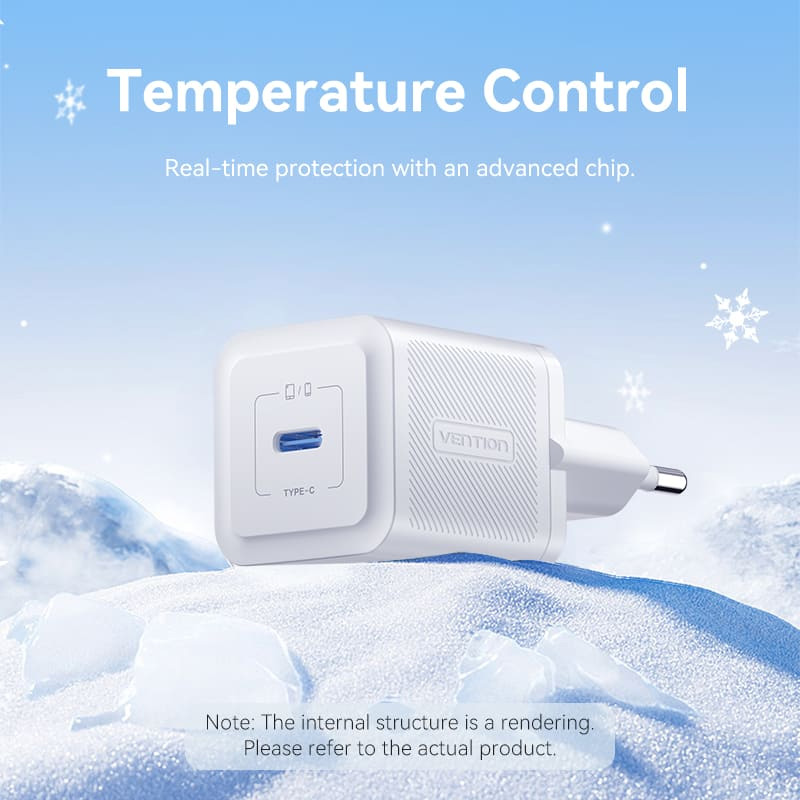 Зарядний пристрій VENTION 1xUSB-C GaN Wall Charger 20W White w/Type-C cable (TZ-FEPW0-EU-01)