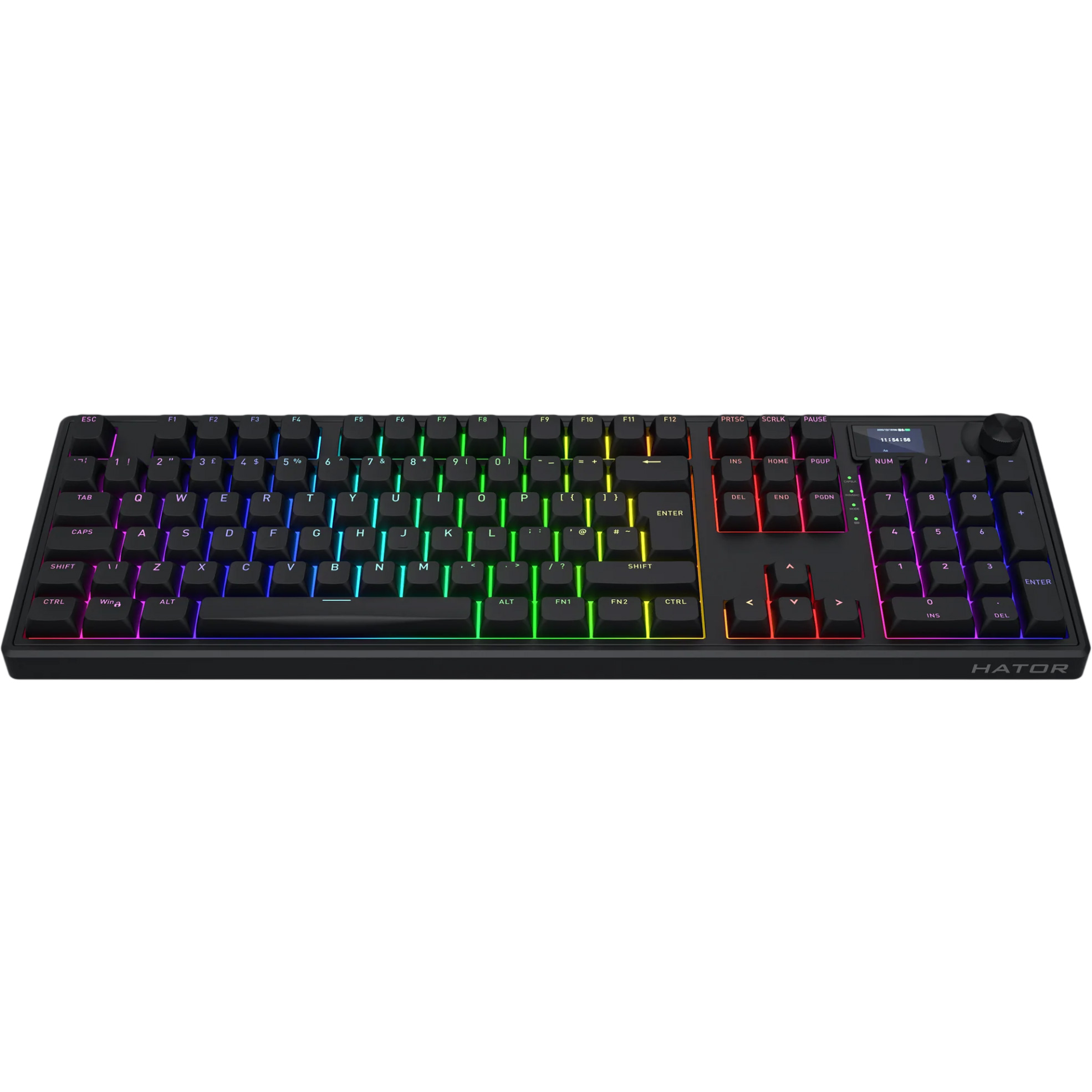 Клавіатура бездротова HATOR Skyfall 100 Pro Wireless Aurum Vanila Silent Switch UK-ISO Black (HTK4101EU)