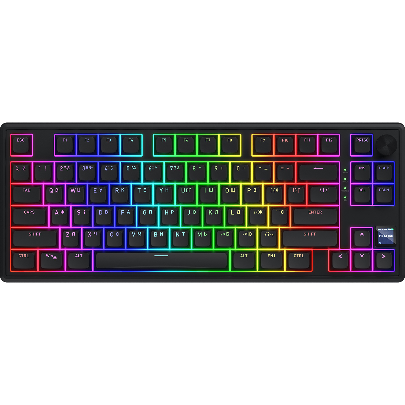 Клавіатура бездротова HATOR Skyfall 80 Pro Wireless Aurum Vanila Silent Switch UA Black (HTK4181UA)