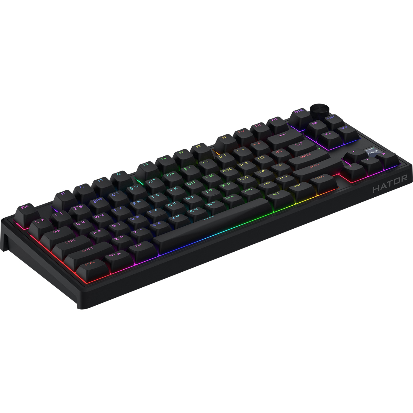 Клавіатура бездротова HATOR Skyfall 80 Pro Wireless Aurum Vanila Silent Switch UA Black (HTK4181UA)
