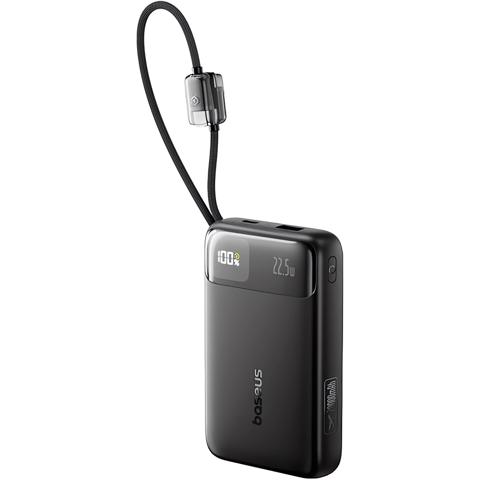 Повербанк BASEUS EnerFill FC11 Digital Display Power Bank with Dual Built-in Cables 22.5W 20000mAh Cosmic Black (E0027S04)