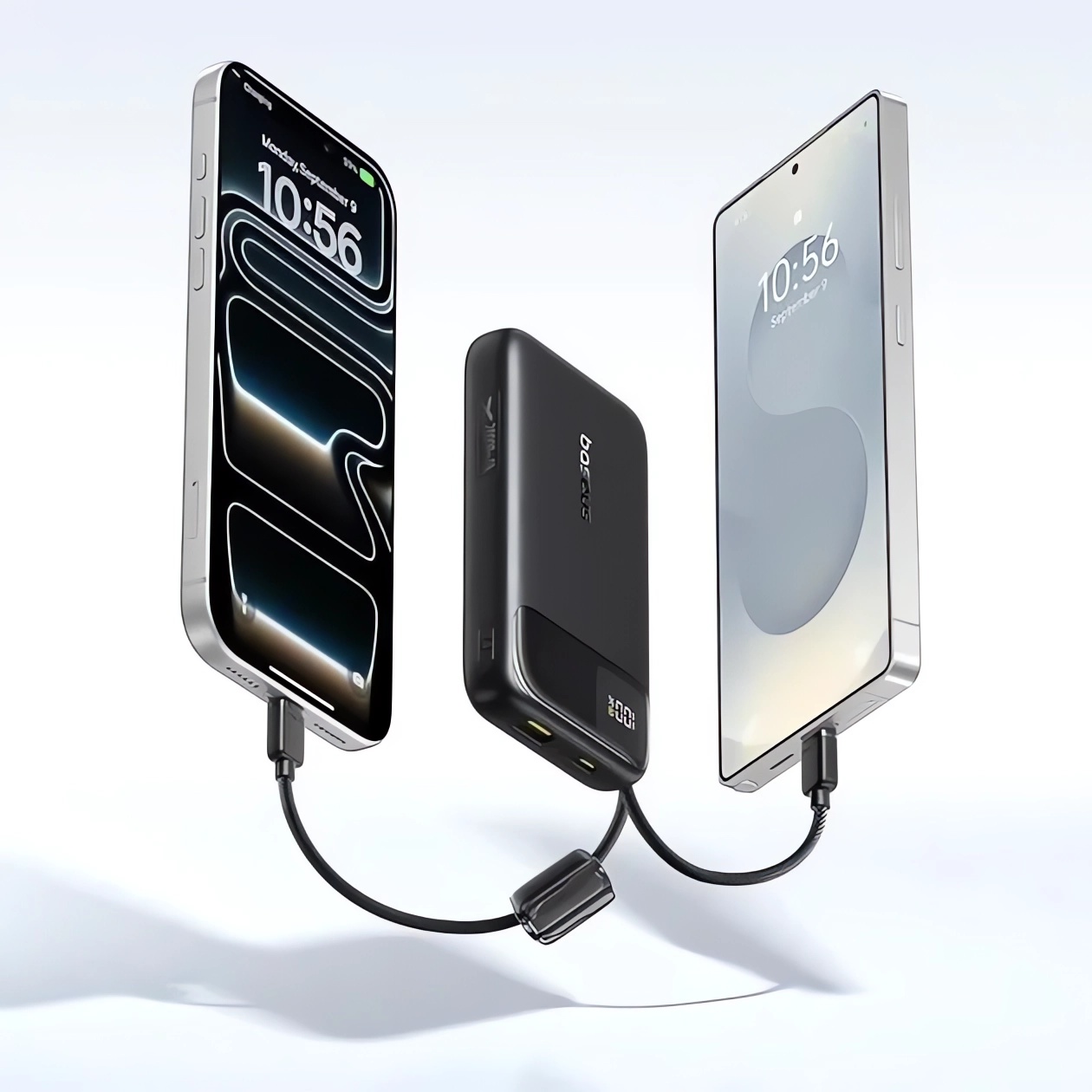 Повербанк BASEUS EnerFill FC11 Digital Display Power Bank with Dual Built-in Cables 22.5W 20000mAh Cosmic Black (E0027S04)