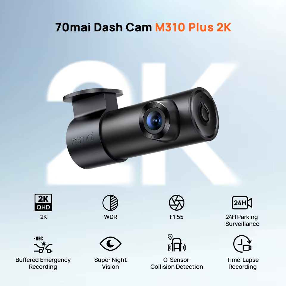 Автомобільний відеореєстратор Xiaomi 70MAI Dash Cam M310 Plus 2K Black