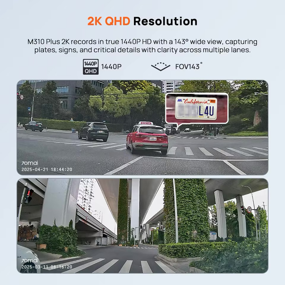 Автомобільний відеореєстратор Xiaomi 70MAI Dash Cam M310 Plus 2K Black