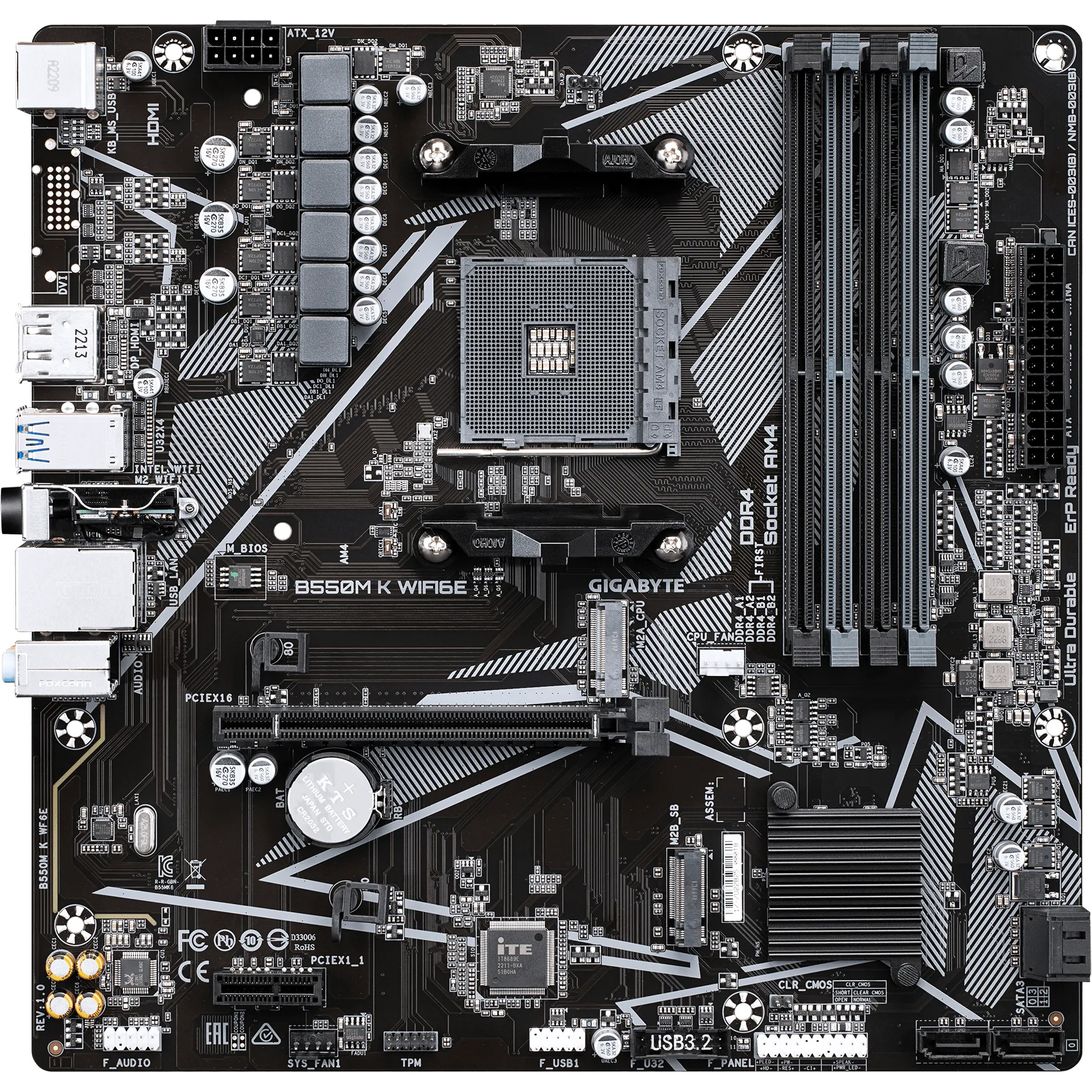 Материнская плата GIGABYTE B550M K WiFi6E