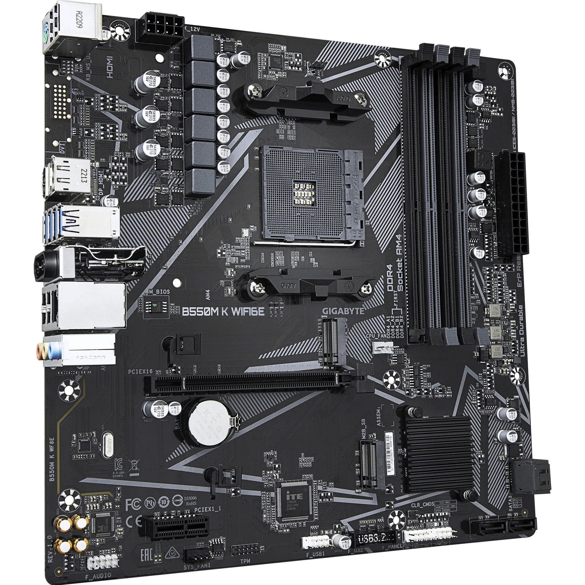 Материнская плата GIGABYTE B550M K WiFi6E