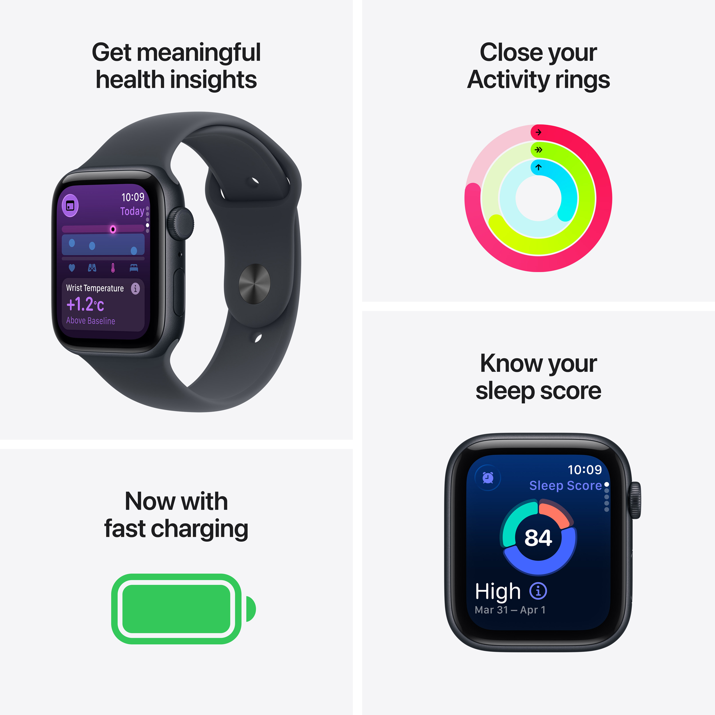 Смарт-годинник APPLE Watch SE 3 GPS + Cellular Midnight Aluminum Case with Midnight Sport Band M/L (MEPJ4RK/A)
