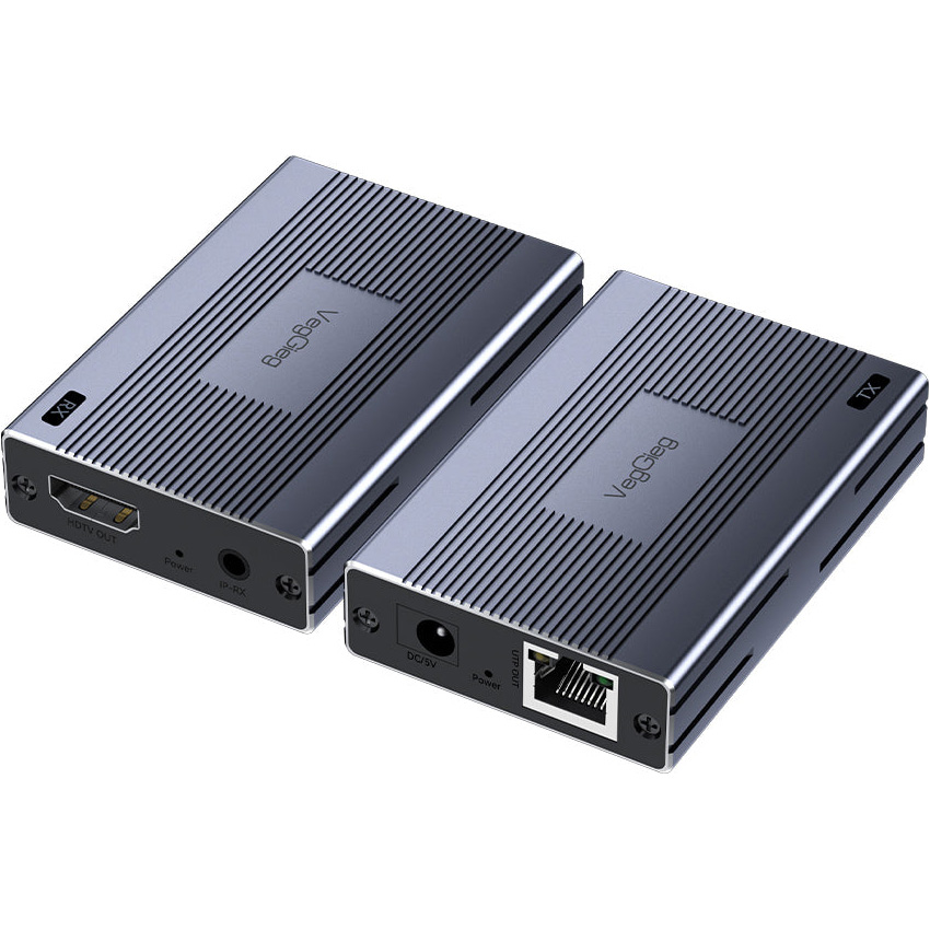 Удлинитель HDMI по витой паре VEGGIEG V-HE120 Gray