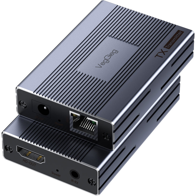 Удлинитель HDMI по витой паре VEGGIEG V-HE60 Gray