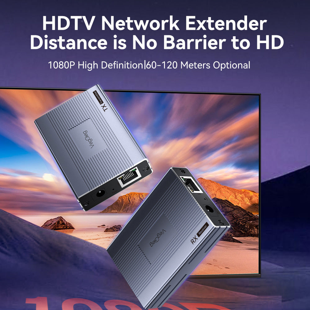 Удлинитель HDMI по витой паре VEGGIEG V-HE60 Gray