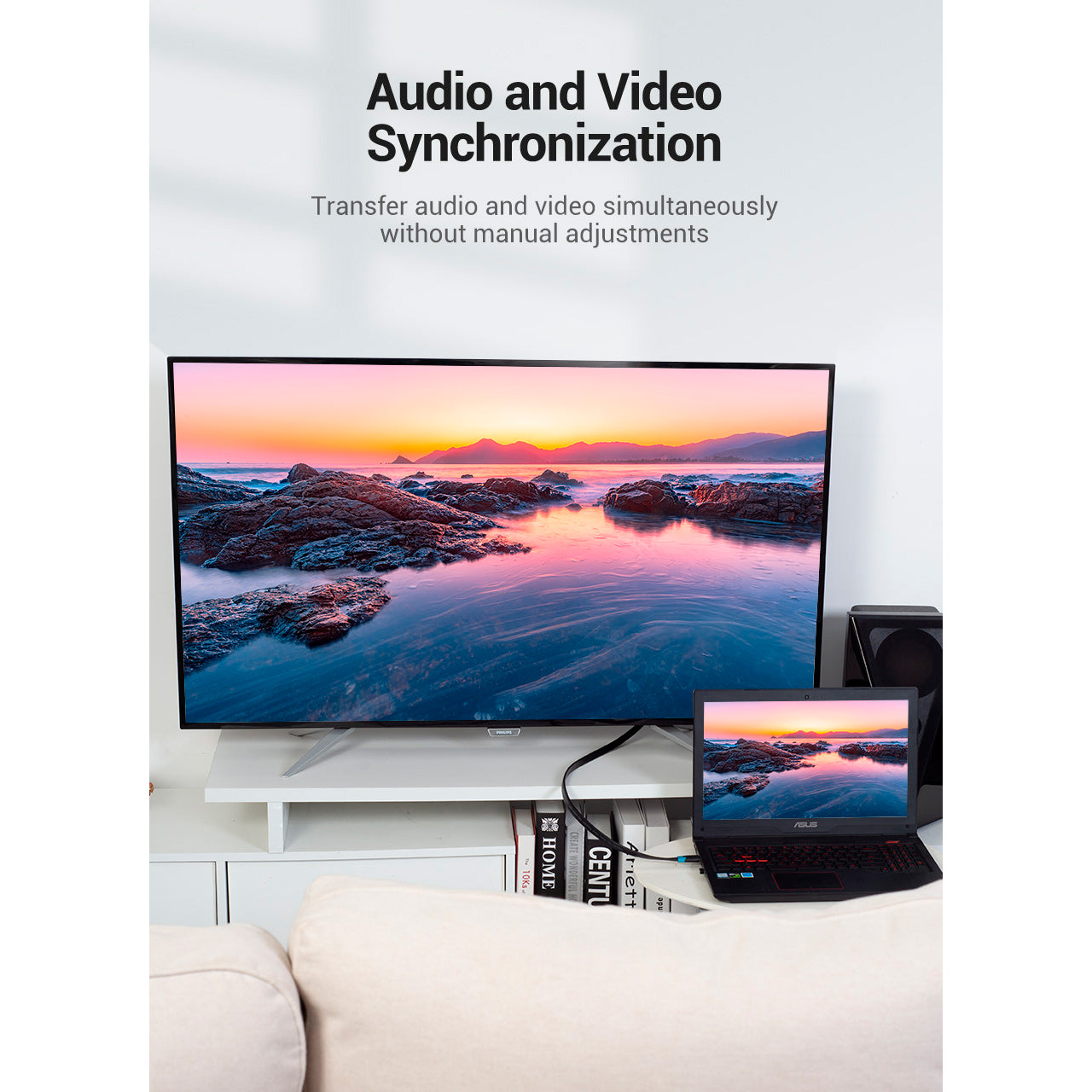 Кабель VENTION Flat Cable 4K@60Hz HDMI v2.0 8м Black (AAKBK)