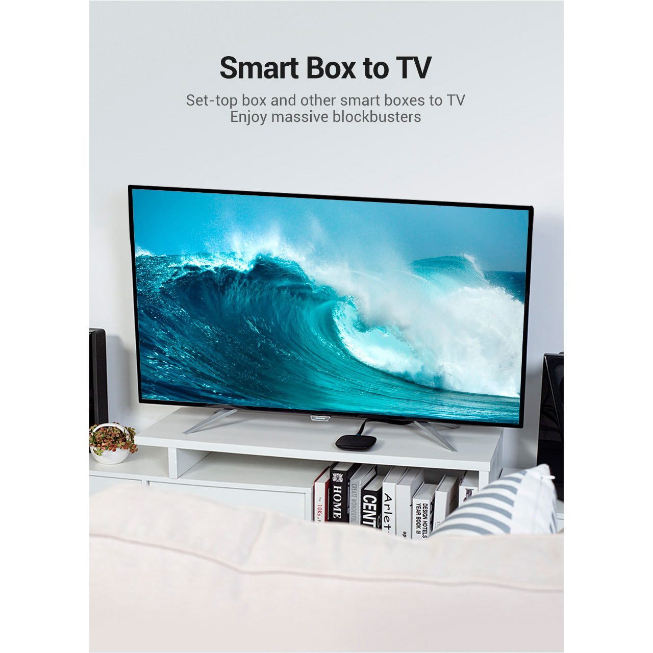 Кабель VENTION Flat Cable 4K@60Hz HDMI v2.0 8м Black (AAKBK)