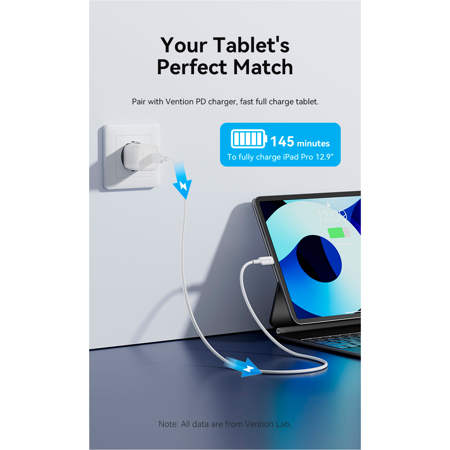 Кабель VENTION USB2.0 Type-C Male to Lightning Male 3A 1м Lake Blue (LAKSF)