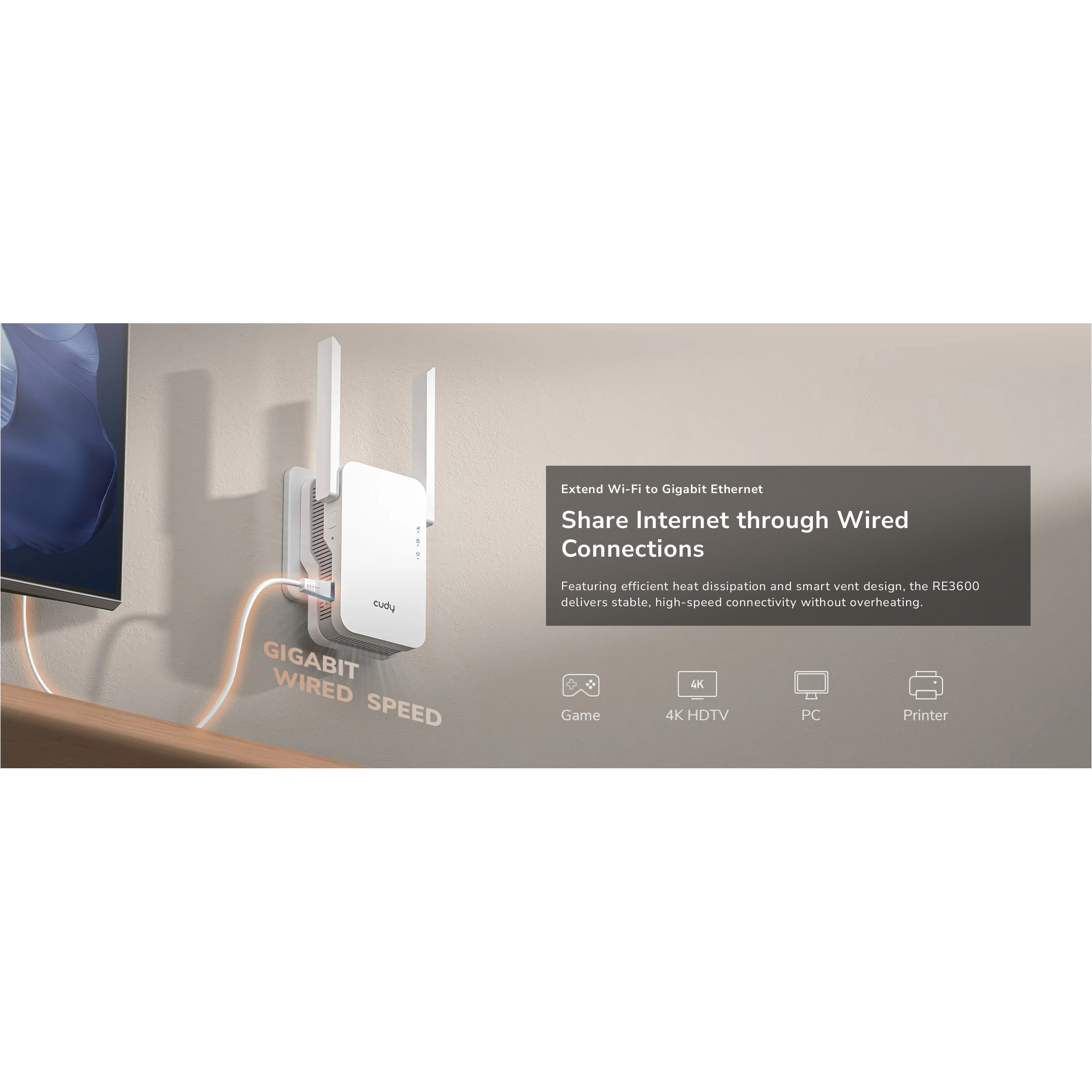 Wi-Fi репитер CUDY RE3600