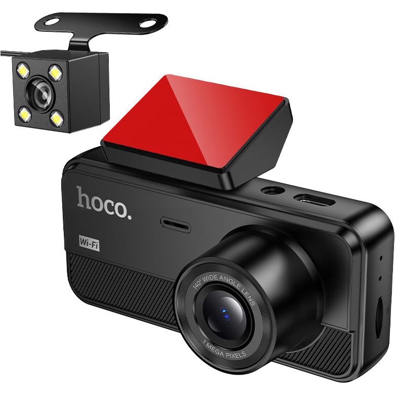 Автомобильный видеорегистратор с камерой заднего вида HOCO DV15 Driving Recorder