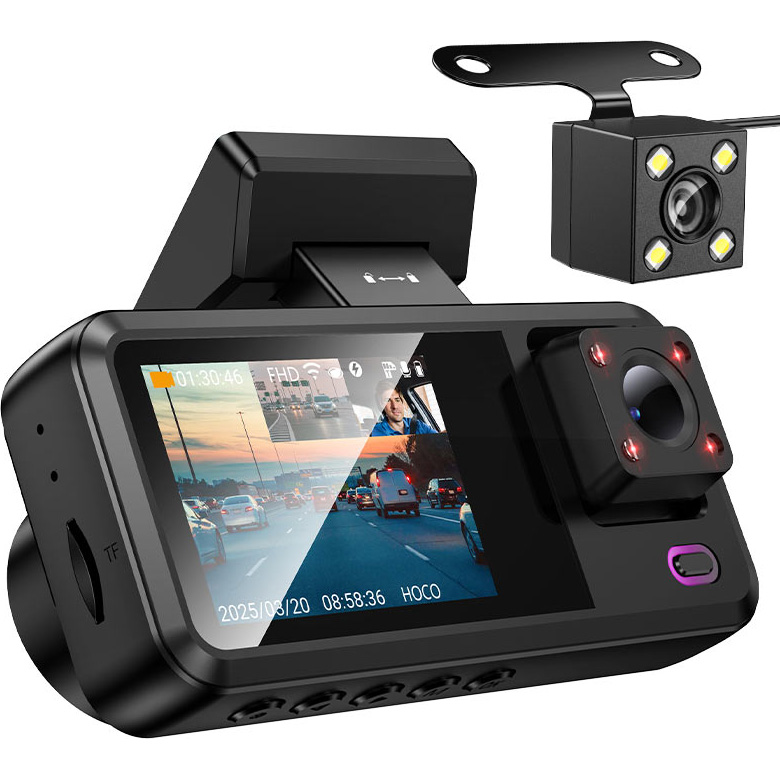Автомобильный видеорегистратор с камерой заднего вида HOCO DV15 Driving Recorder