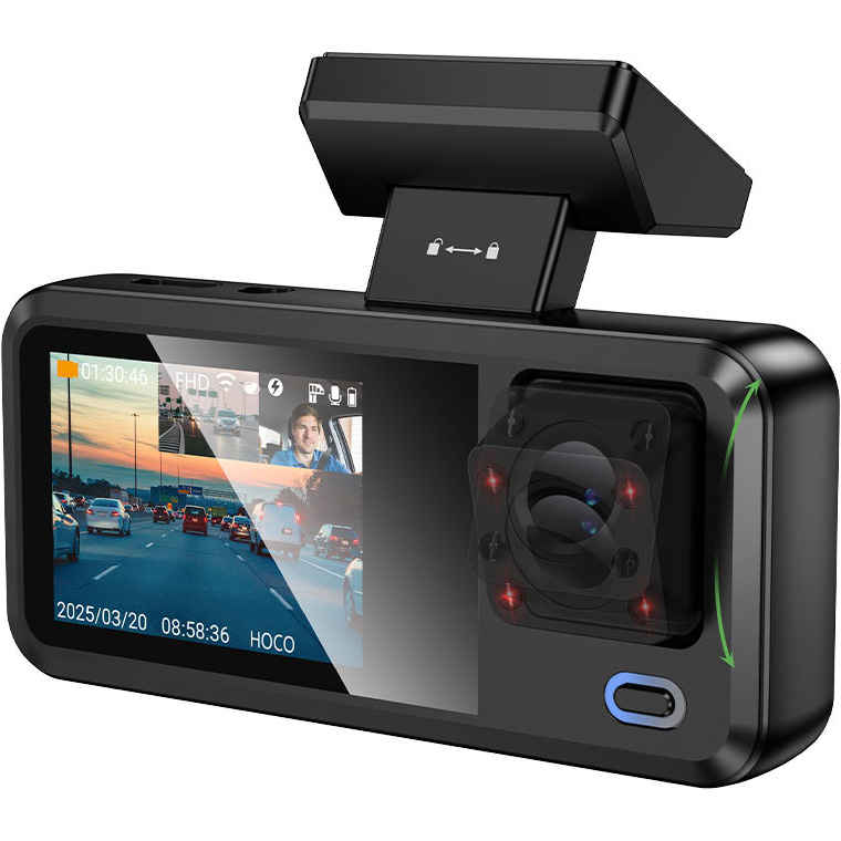 Автомобильный видеорегистратор с камерой заднего вида HOCO DV15 Driving Recorder