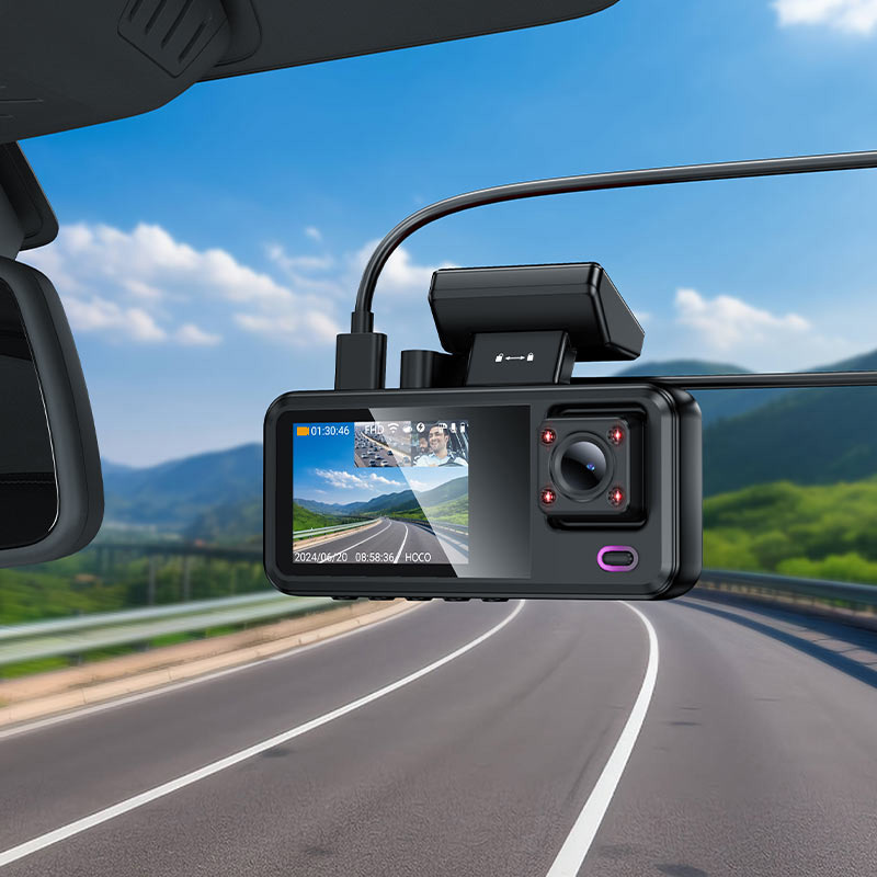 Автомобильный видеорегистратор с камерой заднего вида HOCO DV15 Driving Recorder