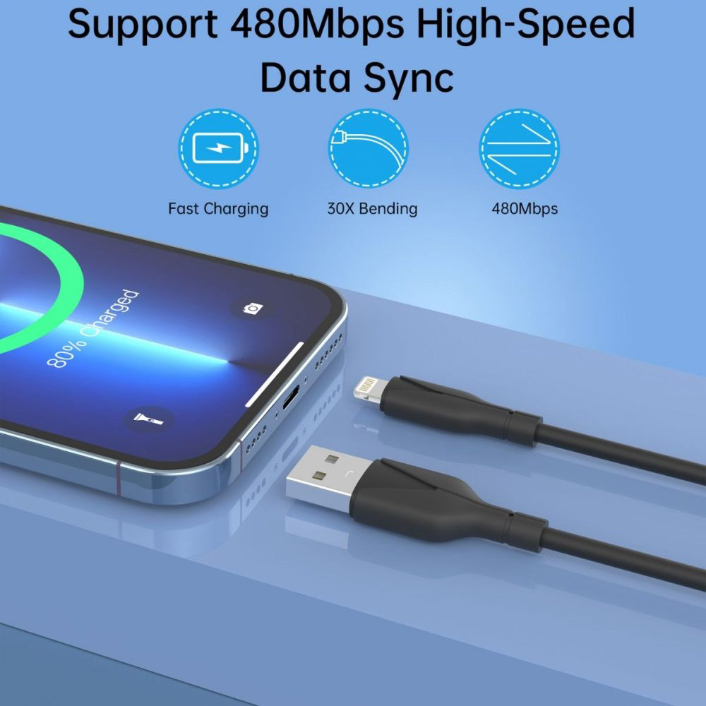 Кабель CHOETECH XAL-0003 USB-A to Lightning 1м Green (XAL-0003-GN-V2)
