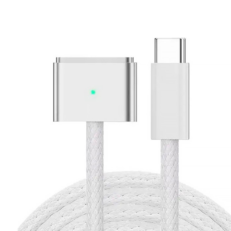 Кабель MERLION Type-C to Apple Magsafe 3 1.5м White (YT46590)