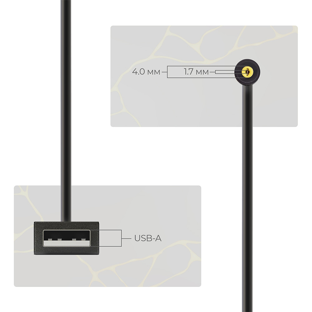 Кабель живлення USB to DC ARMORSTANDART 5V to 12V 0.8м