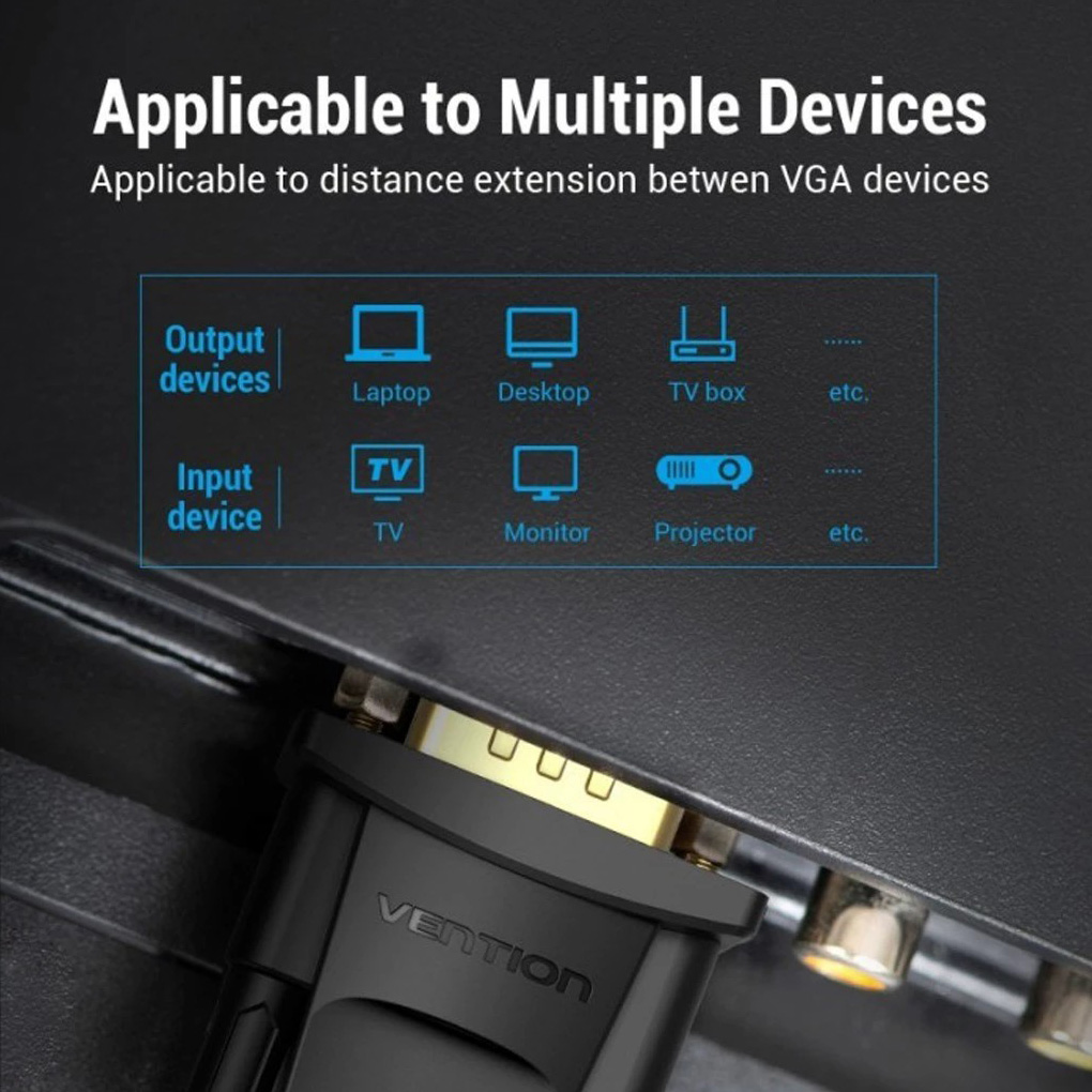 Кабель-удлинитель VENTION VGA 5м Black (DAGBJ)